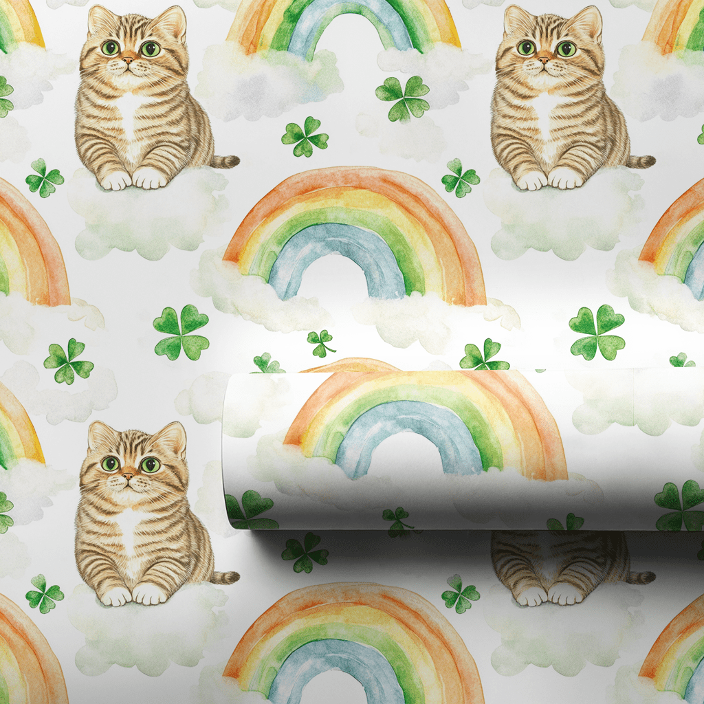 Rainbows with the Scottish Fold - Wrapping Paper - Aspen & Arlo