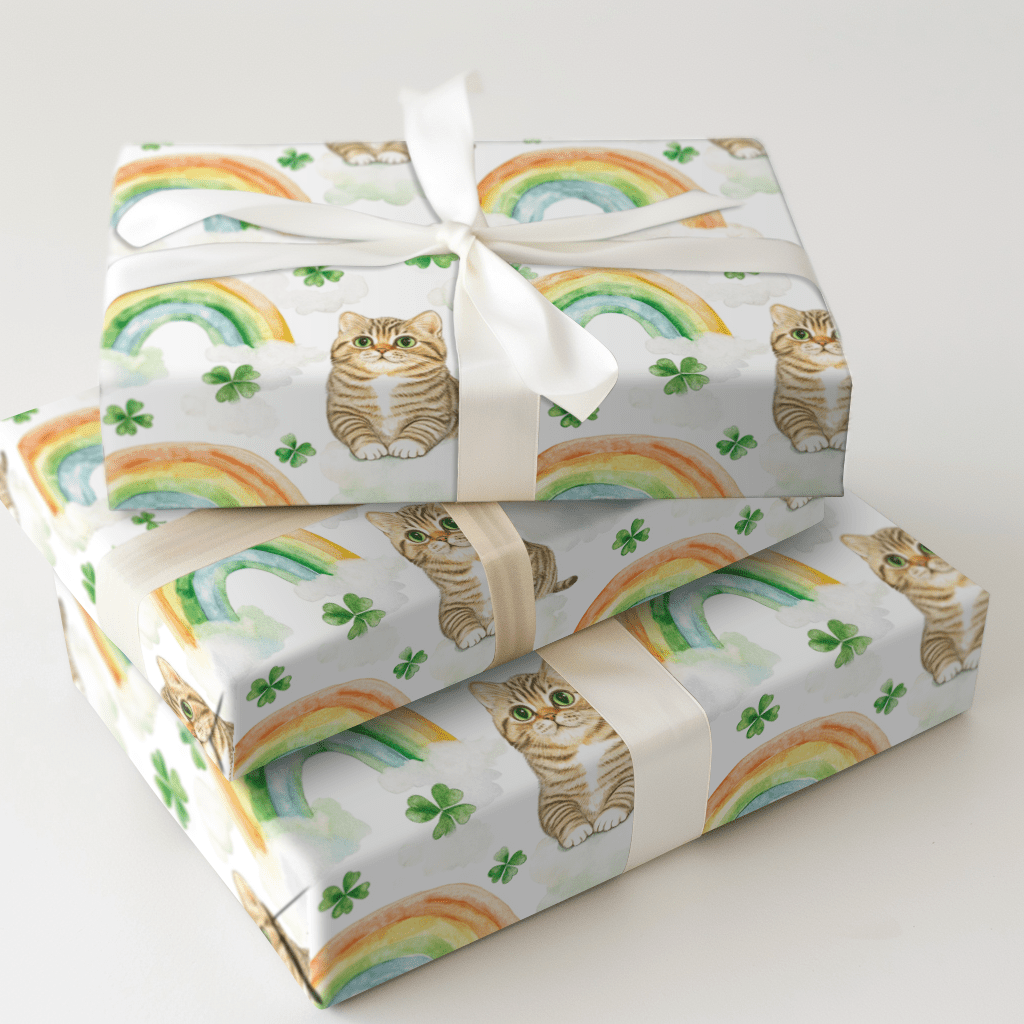 Rainbows with the Scottish Fold - Wrapping Paper - Aspen & Arlo