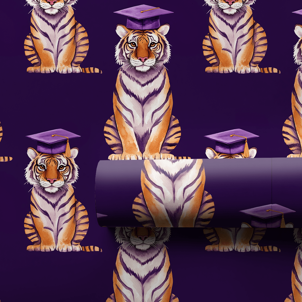 Purple Reign Sharp Brain - Wrapping Paper - Aspen & Arlo