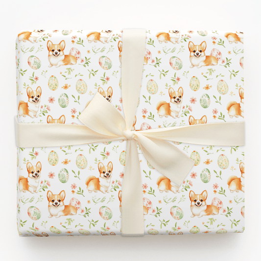 Easter Eggs with the Corgi - Wrapping Paper - Aspen & Arlo