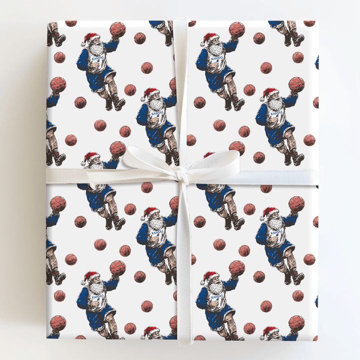 Holiday Hoops – Jayhawk Edition - Wrapping Paper - Aspen & Arlo