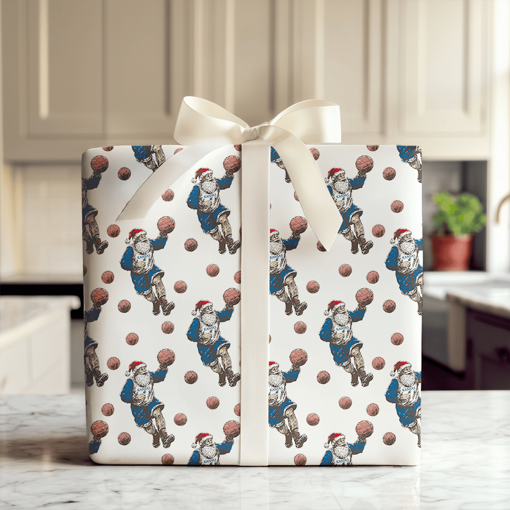 Holiday Hoops – Jayhawk Edition - Wrapping Paper - Aspen & Arlo