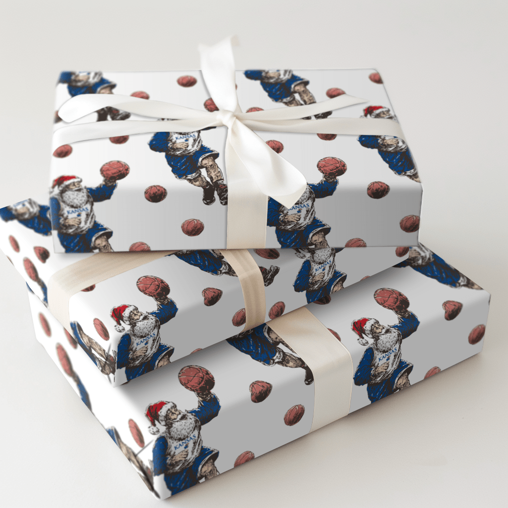 Holiday Hoops – Jayhawk Edition - Wrapping Paper - Aspen & Arlo