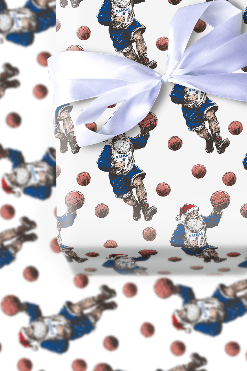 Holiday Hoops – Jayhawk Edition - Wrapping Paper - Aspen & Arlo