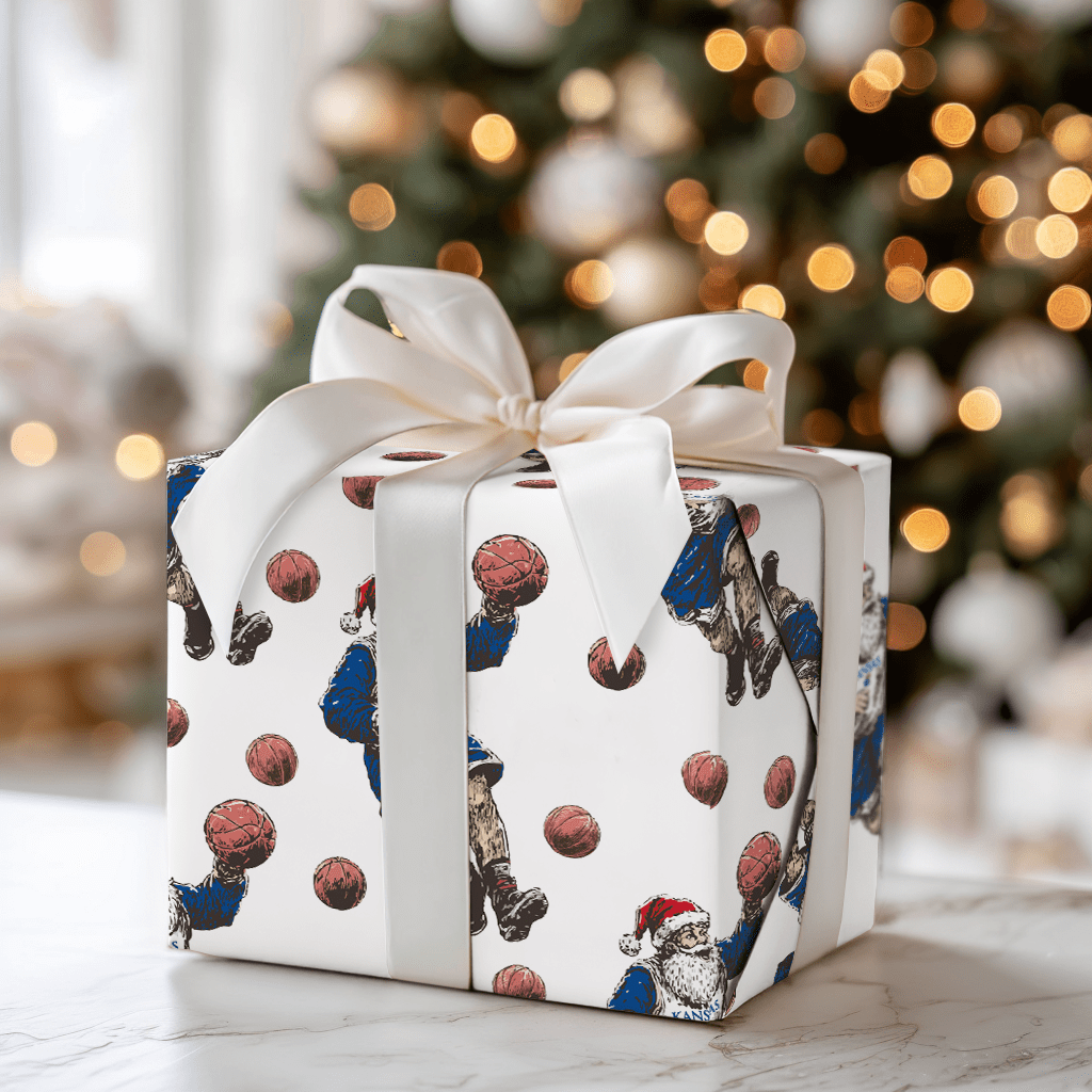 Holiday Hoops – Jayhawk Edition - Wrapping Paper - Aspen & Arlo