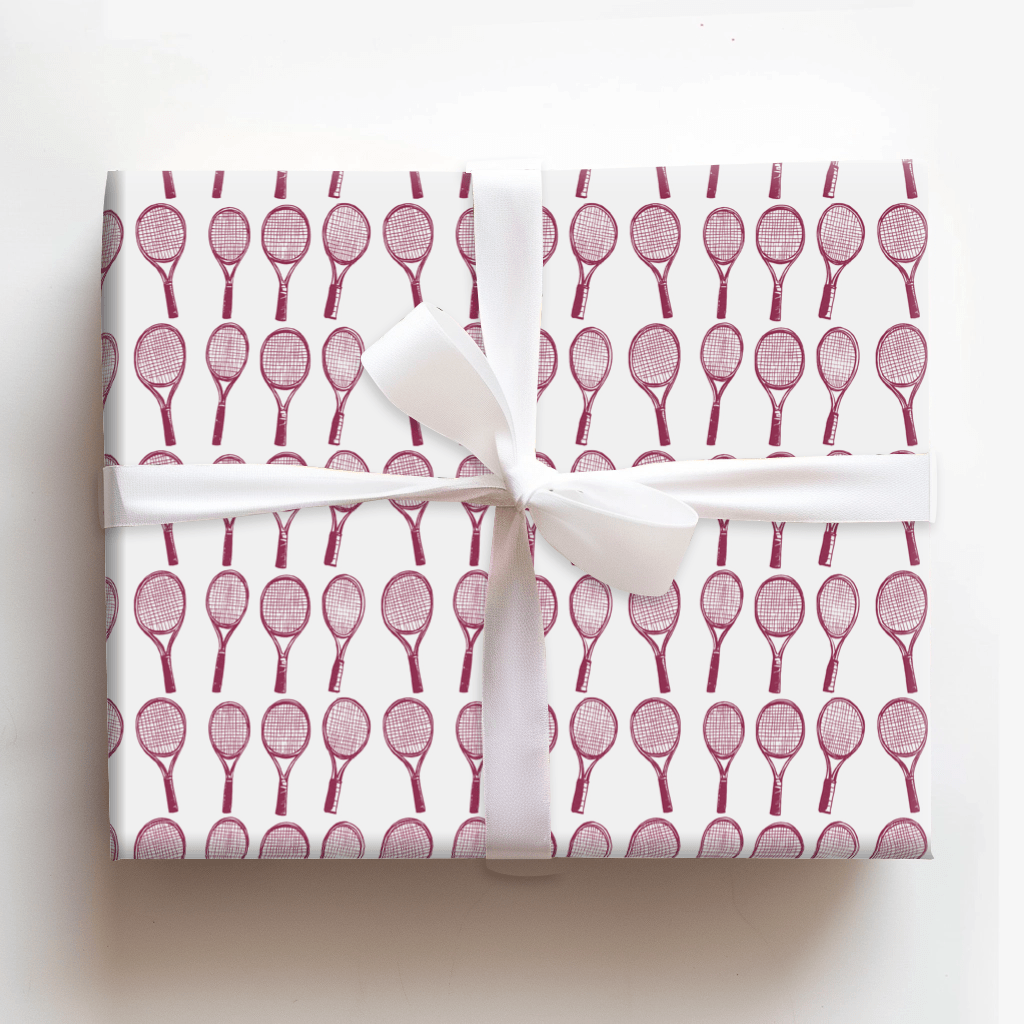 Match Point Cranberry - Wrapping Paper - Aspen & Arlo