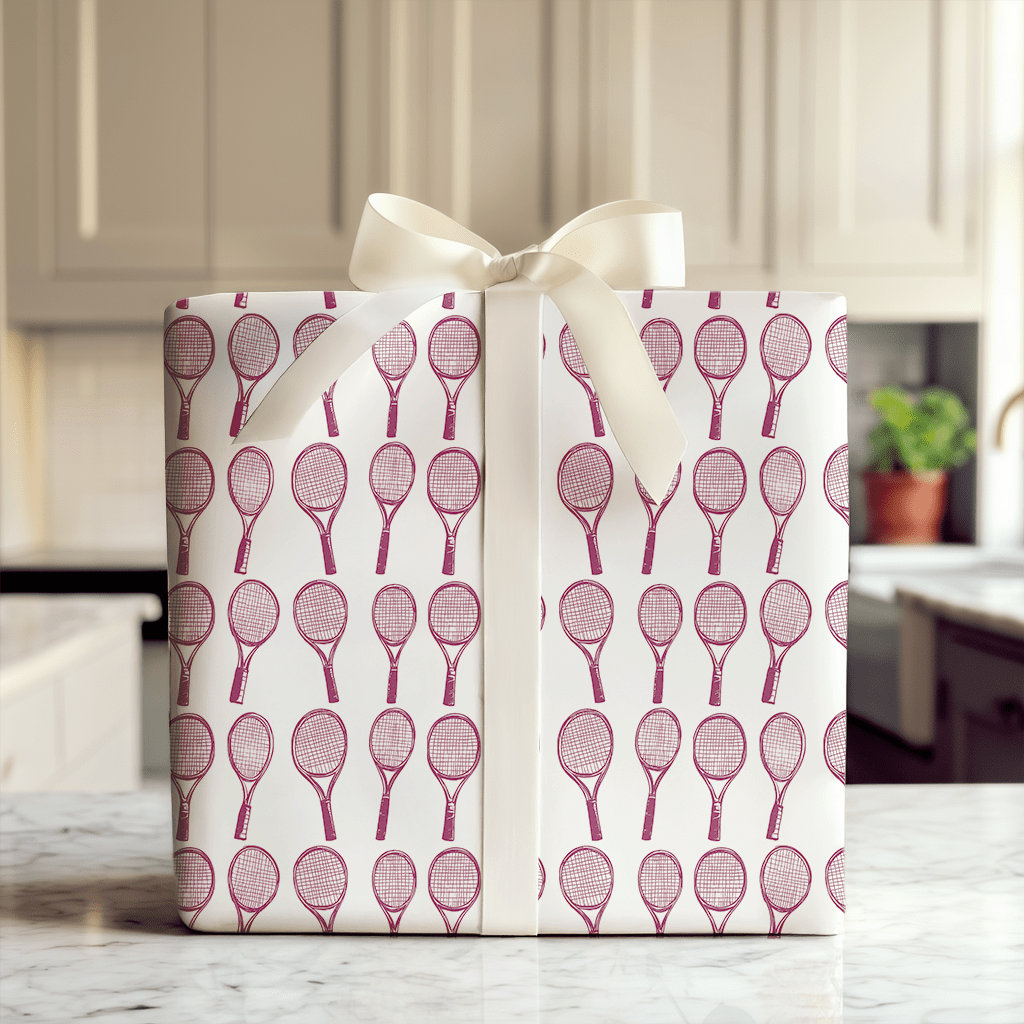 Match Point Cranberry - Wrapping Paper - Aspen & Arlo