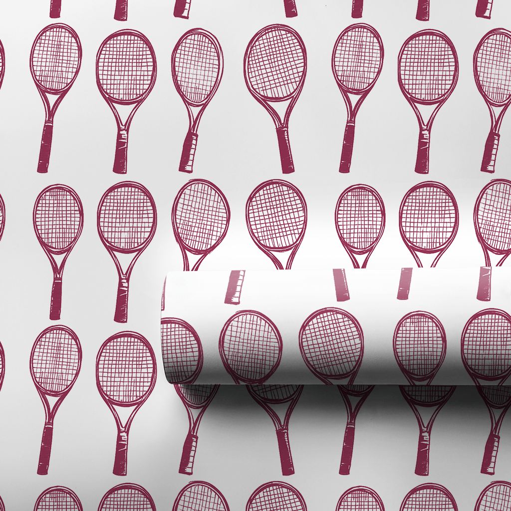 Match Point Cranberry - Wrapping Paper - Aspen & Arlo