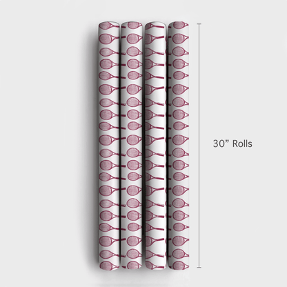 Match Point Cranberry - Wrapping Paper - Aspen & Arlo