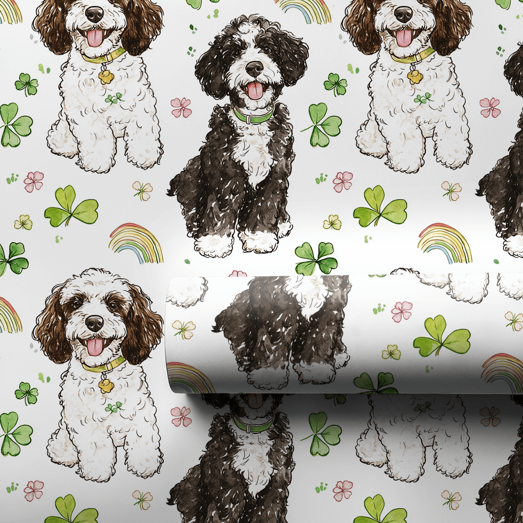Rainbows with the Bernadoodle - Wrapping Paper - Aspen & Arlo