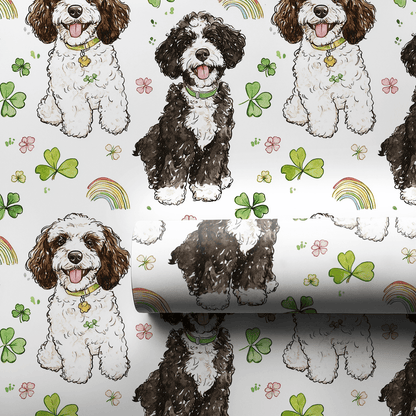 Rainbows with the Bernadoodle - Wrapping Paper - Aspen & Arlo