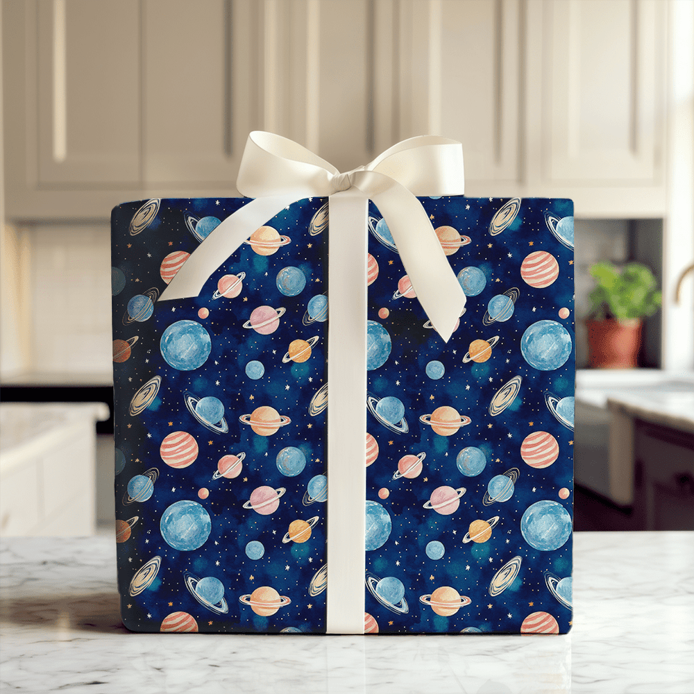 Orbiting Another Year - Wrapping Paper - Aspen & Arlo