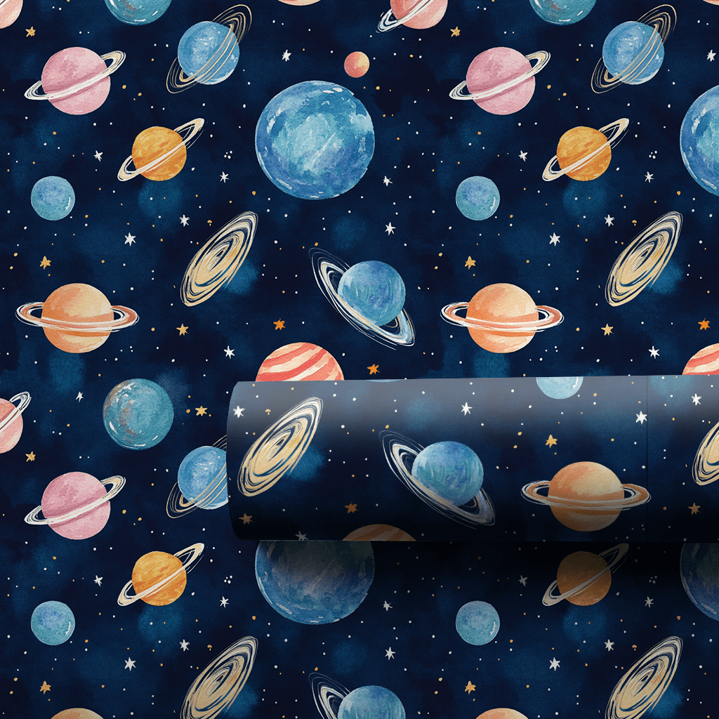 Orbiting Another Year - Wrapping Paper - Aspen & Arlo