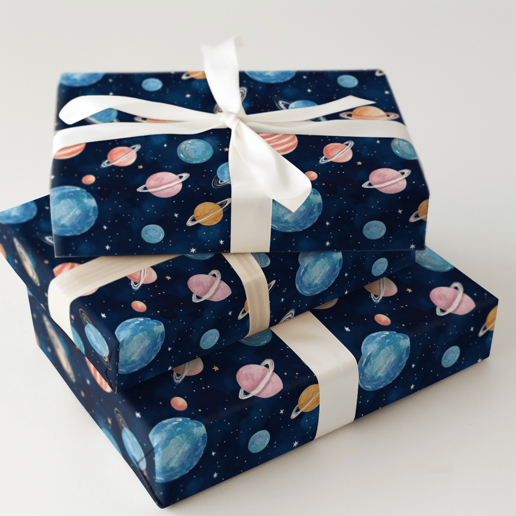 Orbiting Another Year - Wrapping Paper - Aspen & Arlo