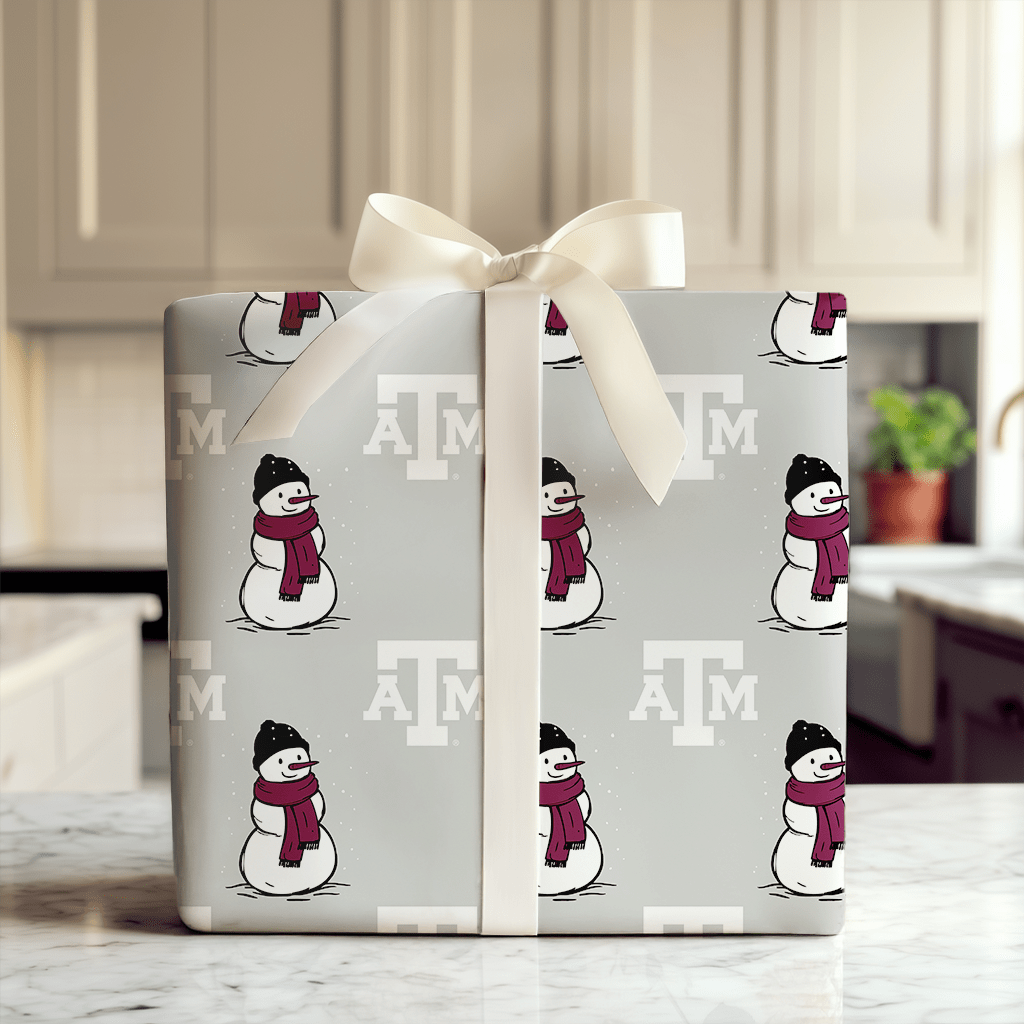 Aggie Snowman - Wrapping Paper - Aspen & Arlo