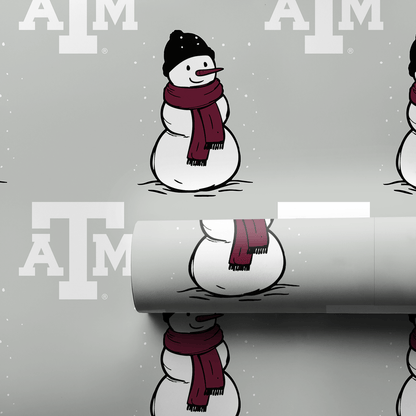 Aggie Snowman - Wrapping Paper - Aspen & Arlo