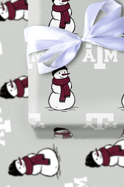 Aggie Snowman - Wrapping Paper - Aspen & Arlo