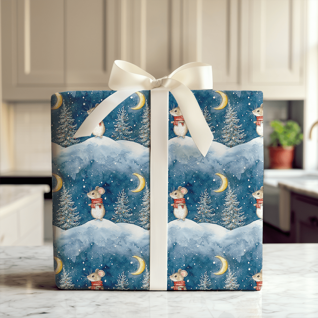 Midnight mouse - Wrapping Paper - Aspen & Arlo