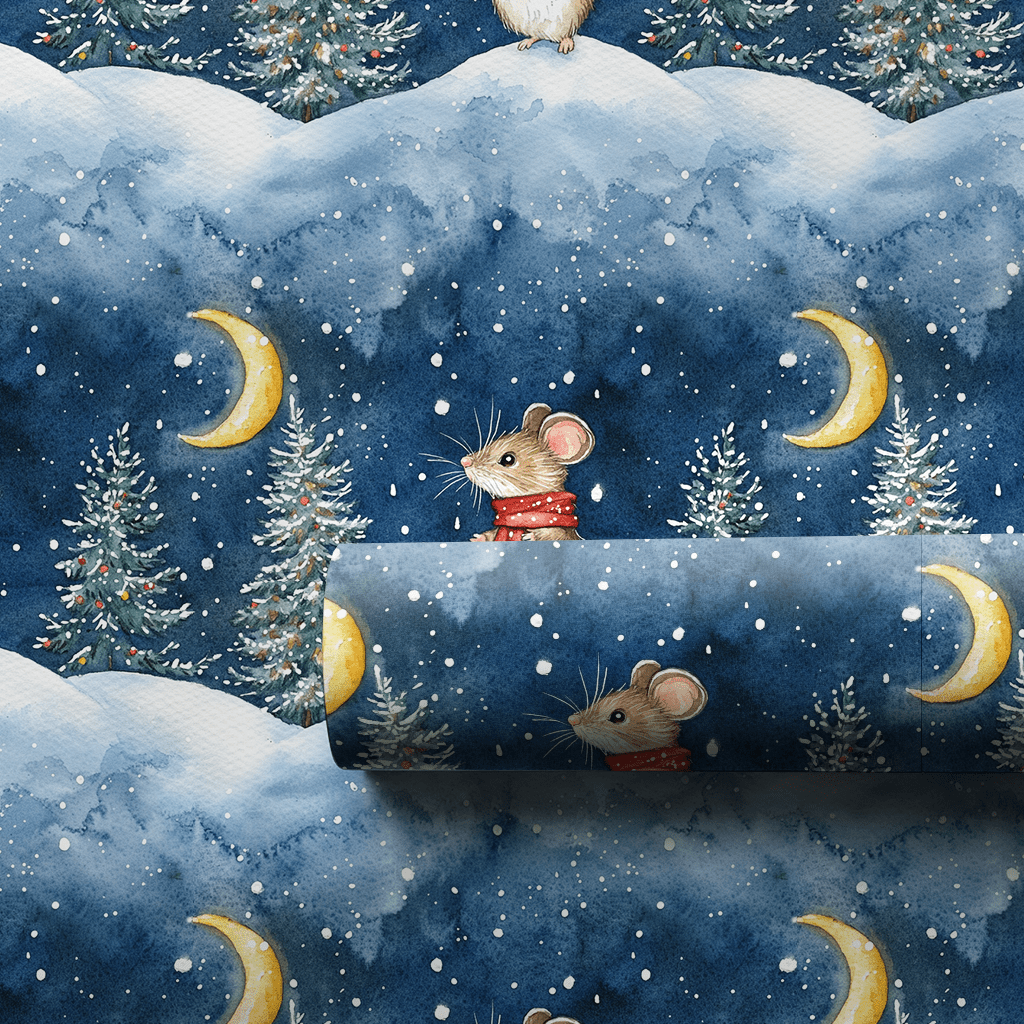 Midnight mouse - Wrapping Paper - Aspen & Arlo