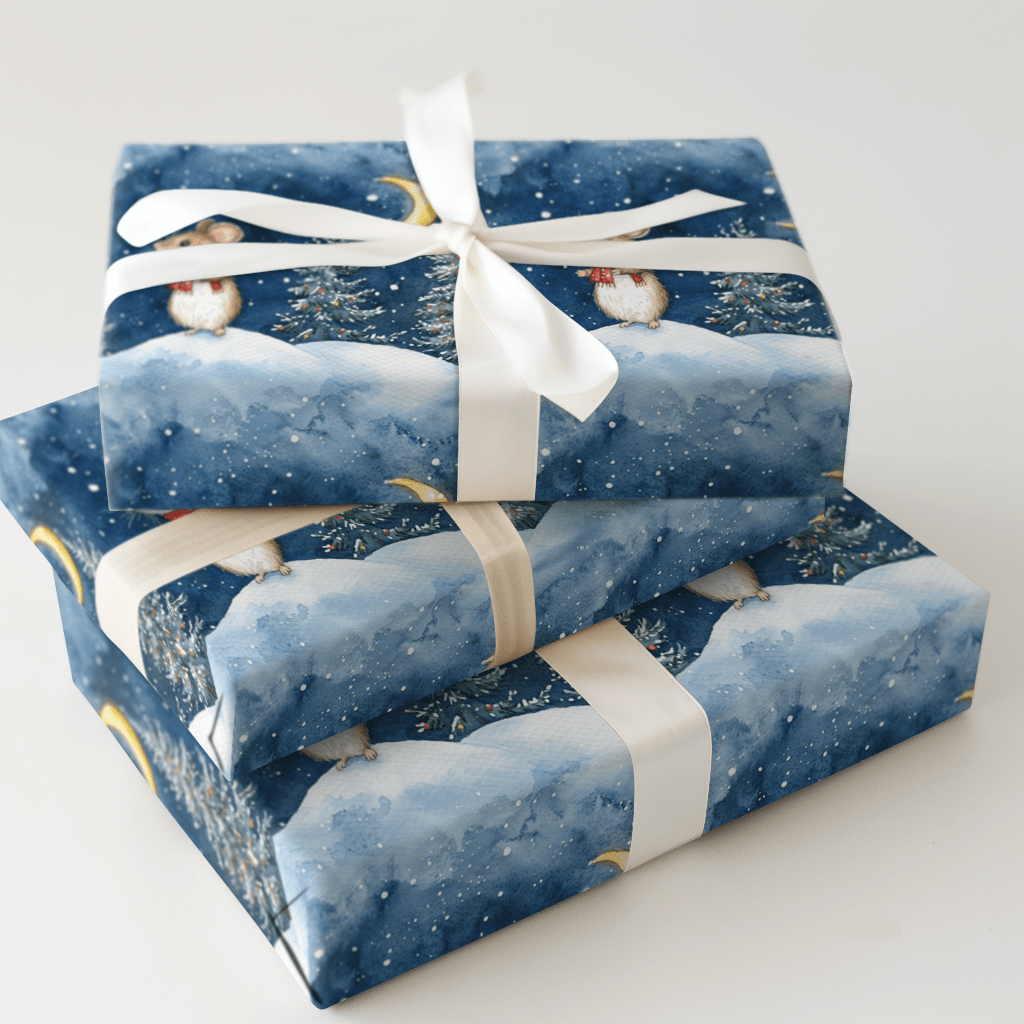 Midnight mouse - Wrapping Paper - Aspen & Arlo