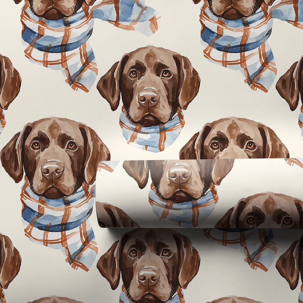 Bundle Up with the Chocolate Lab - Wrapping Paper - Aspen & Arlo
