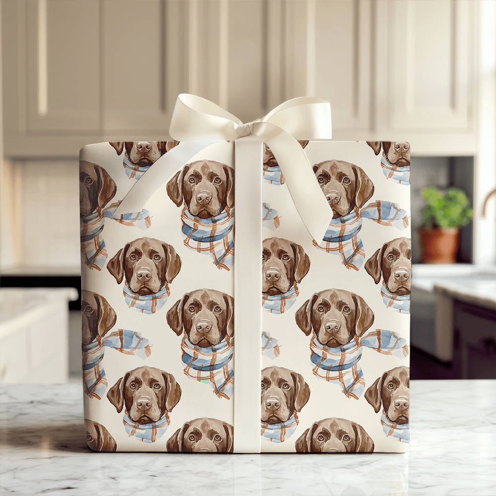 Bundle Up with the Chocolate Lab - Wrapping Paper - Aspen & Arlo