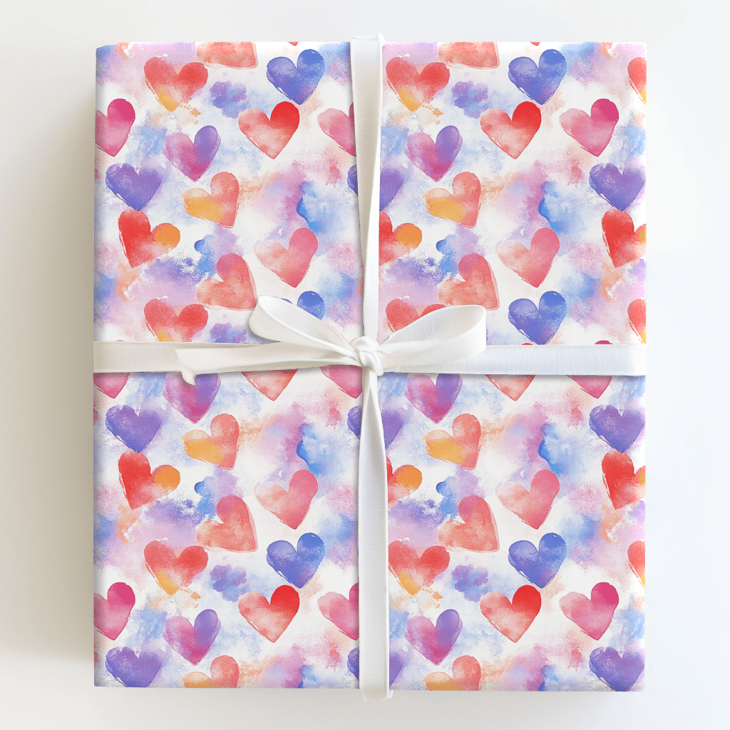 Pastel Hearts - Wrapping Paper - Aspen & Arlo