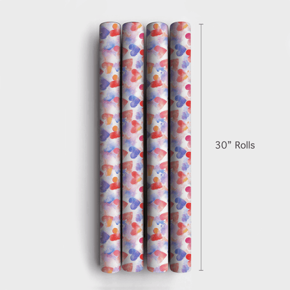 Pastel Hearts - Wrapping Paper - Aspen & Arlo