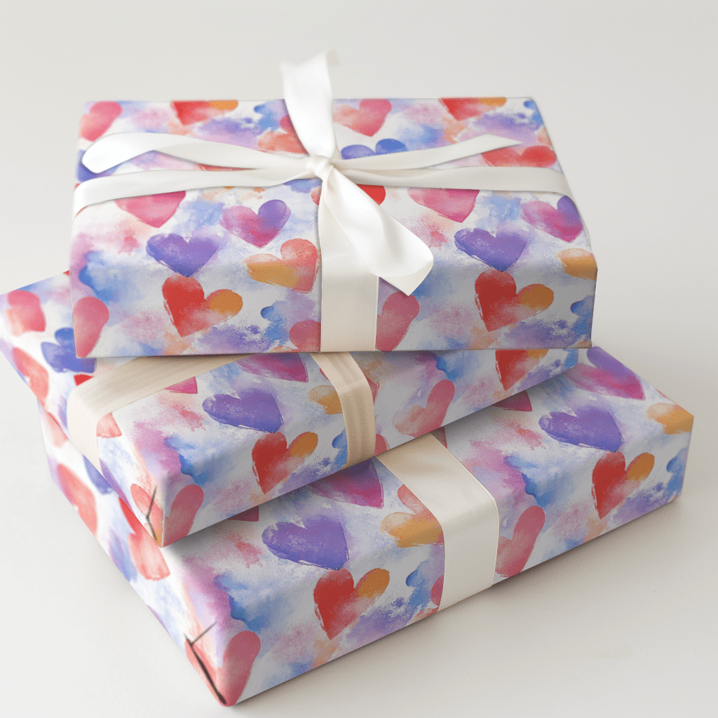 Pastel Hearts - Wrapping Paper - Aspen & Arlo