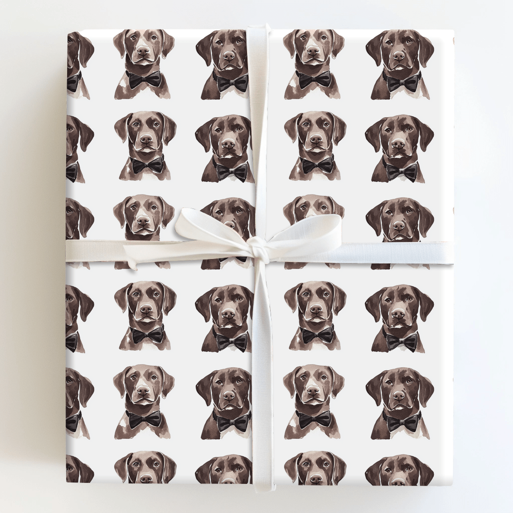 Black Tie with the Brown Labs - Wrapping Paper - Aspen & Arlo