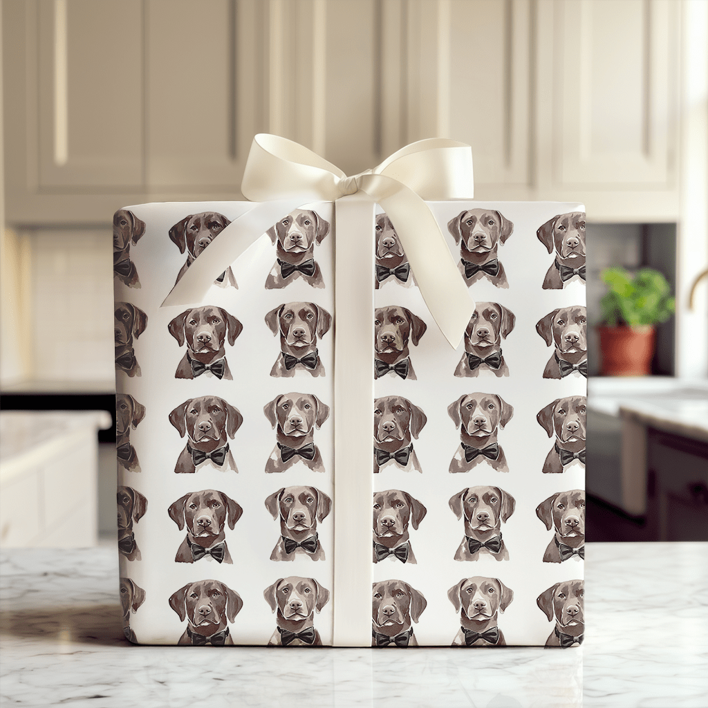 Black Tie with the Brown Labs - Wrapping Paper - Aspen & Arlo