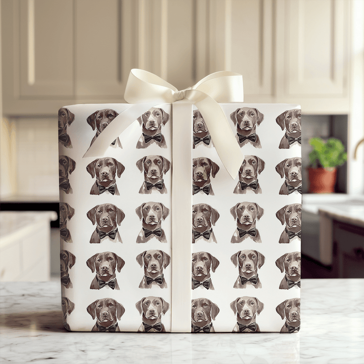 Black Tie with the Brown Labs - Wrapping Paper - Aspen & Arlo