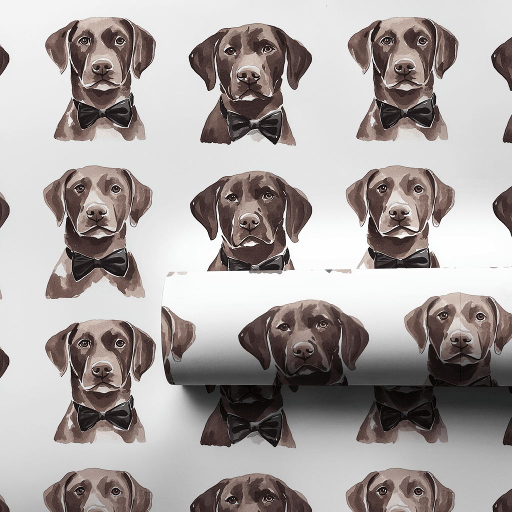 Black Tie with the Brown Labs - Wrapping Paper - Aspen & Arlo