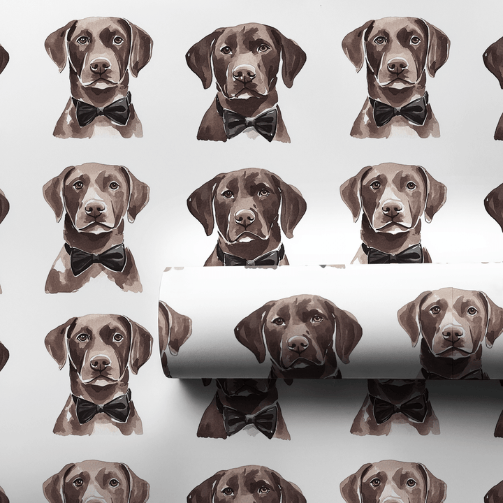 Black Tie with the Brown Labs - Wrapping Paper - Aspen & Arlo