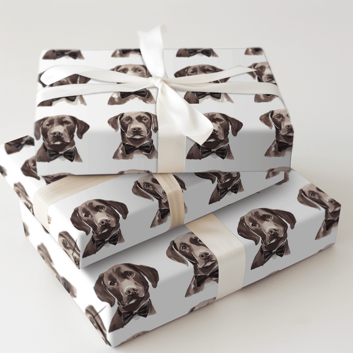 Black Tie with the Brown Labs - Wrapping Paper - Aspen & Arlo