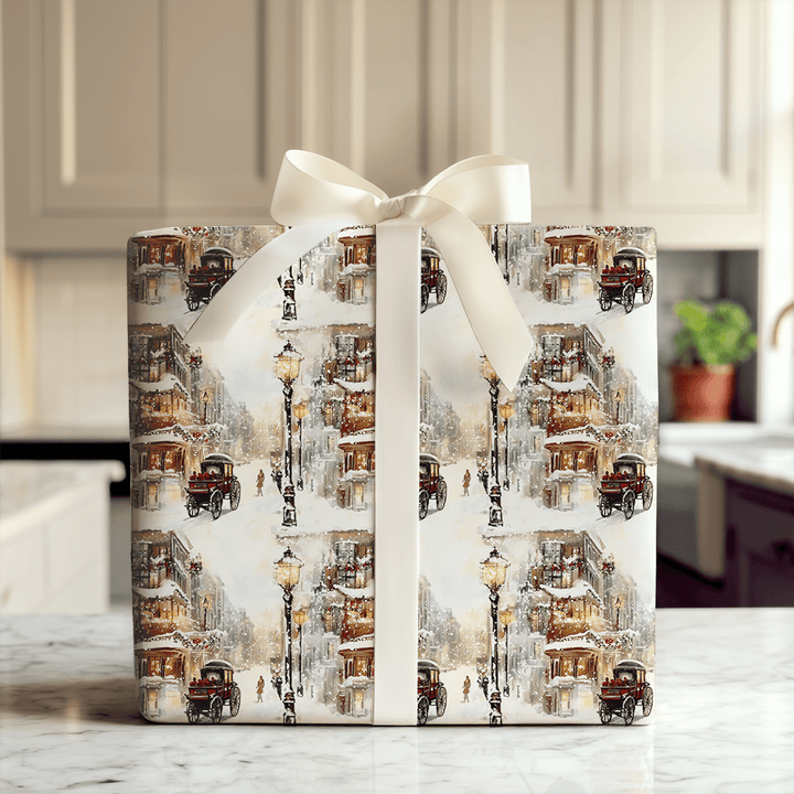 Cobblestone of Promenade Past - Wrapping Paper - Aspen & Arlo
