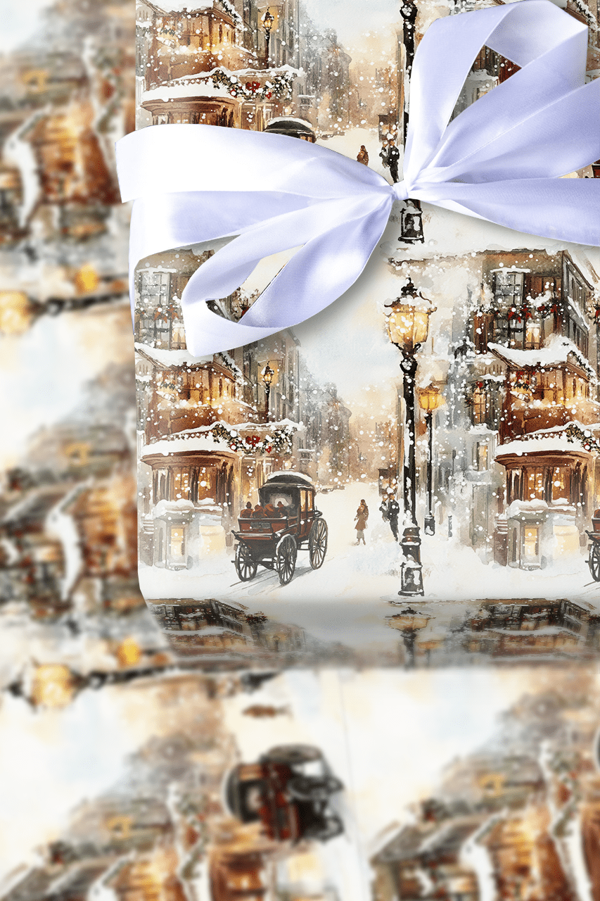 Cobblestone of Promenade Past - Wrapping Paper - Aspen & Arlo