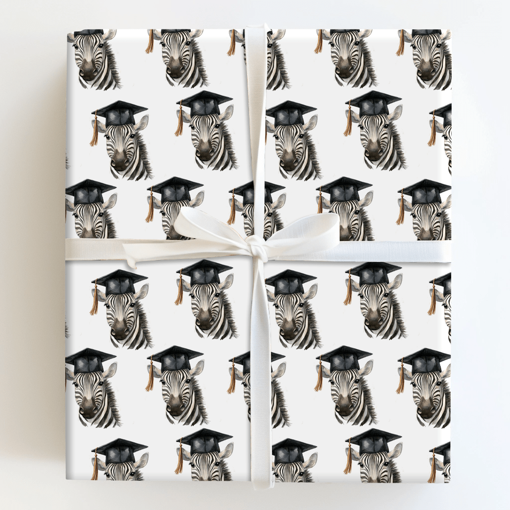 Zebra Graduate - Wrapping Paper - Aspen & Arlo