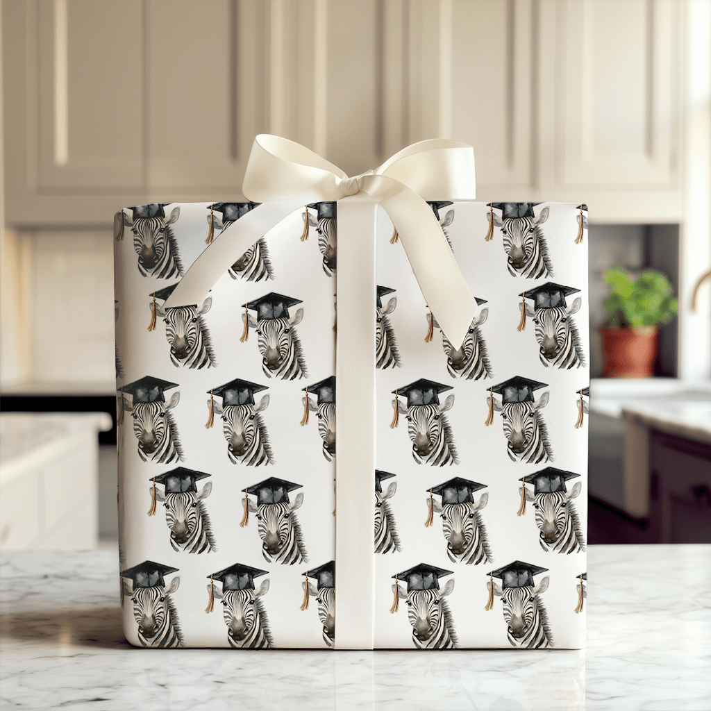 Zebra Graduate - Wrapping Paper - Aspen & Arlo
