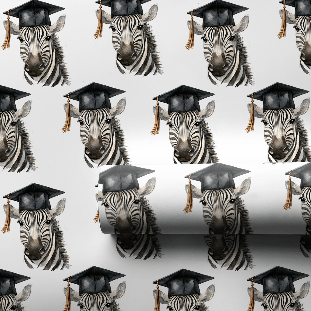 Zebra Graduate - Wrapping Paper - Aspen & Arlo