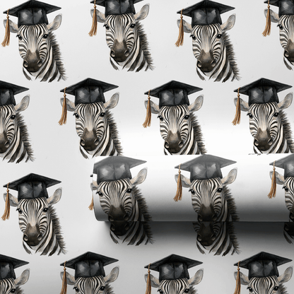 Zebra Graduate - Wrapping Paper - Aspen & Arlo