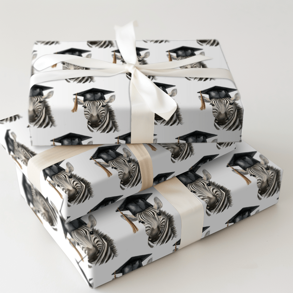 Zebra Graduate - Wrapping Paper - Aspen & Arlo