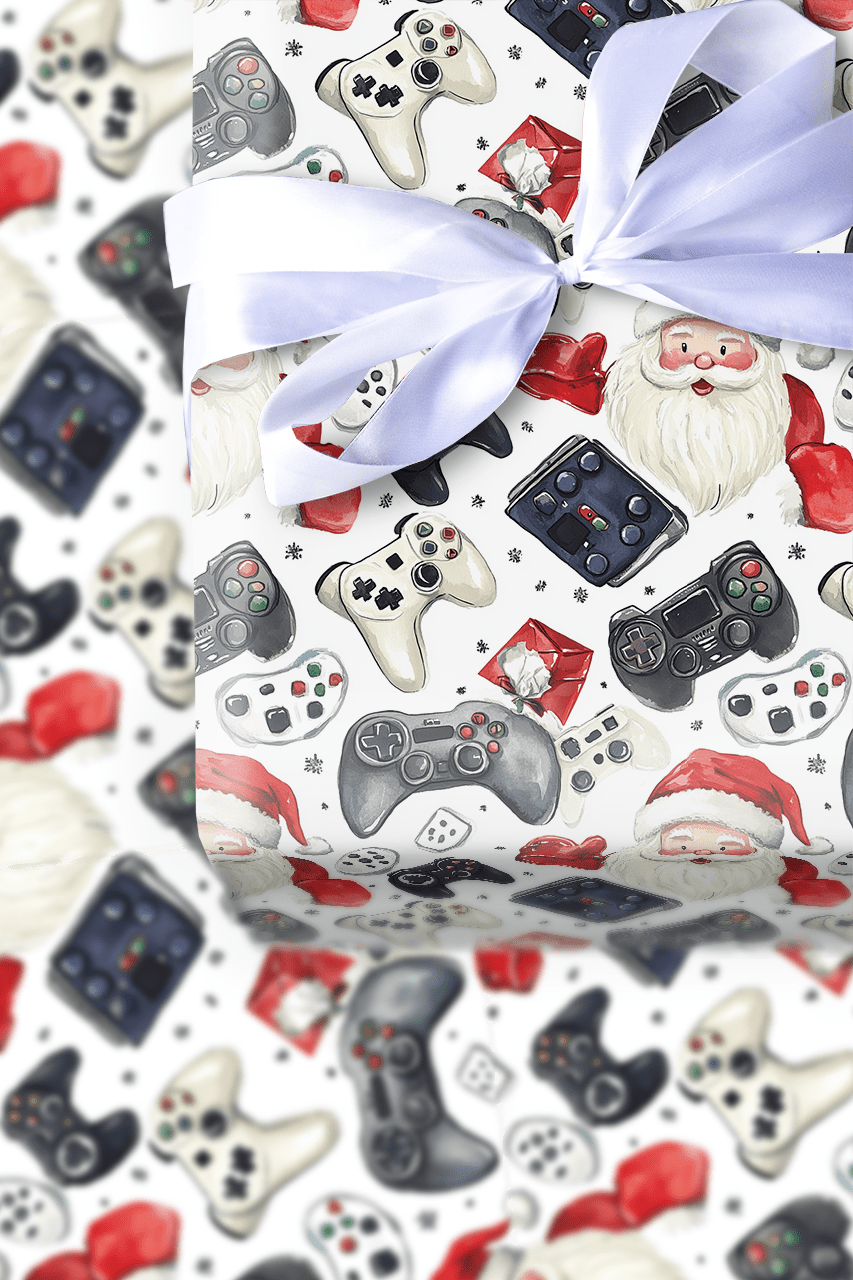 Console Claus - Wrapping Paper - Aspen & Arlo