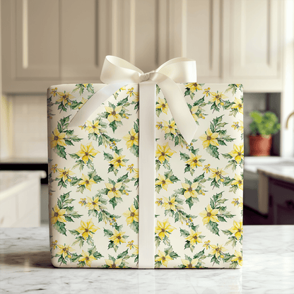 Poinsettia Glow - Wrapping Paper - Aspen & Arlo