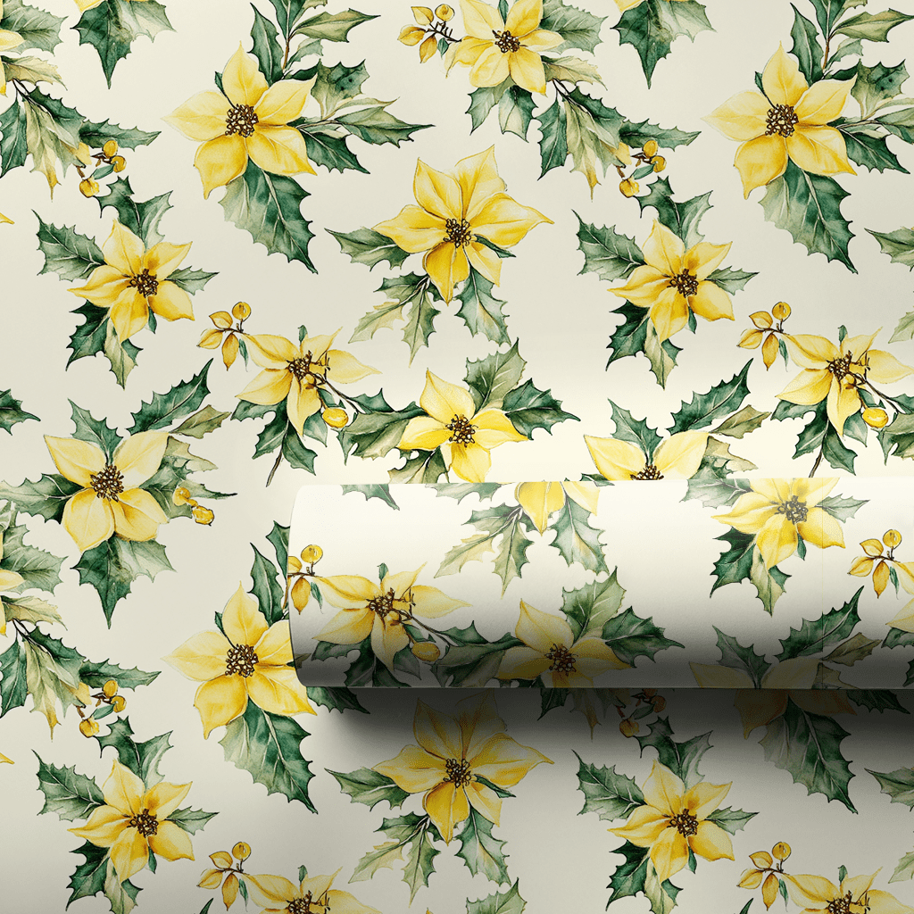 Poinsettia Glow - Wrapping Paper - Aspen & Arlo