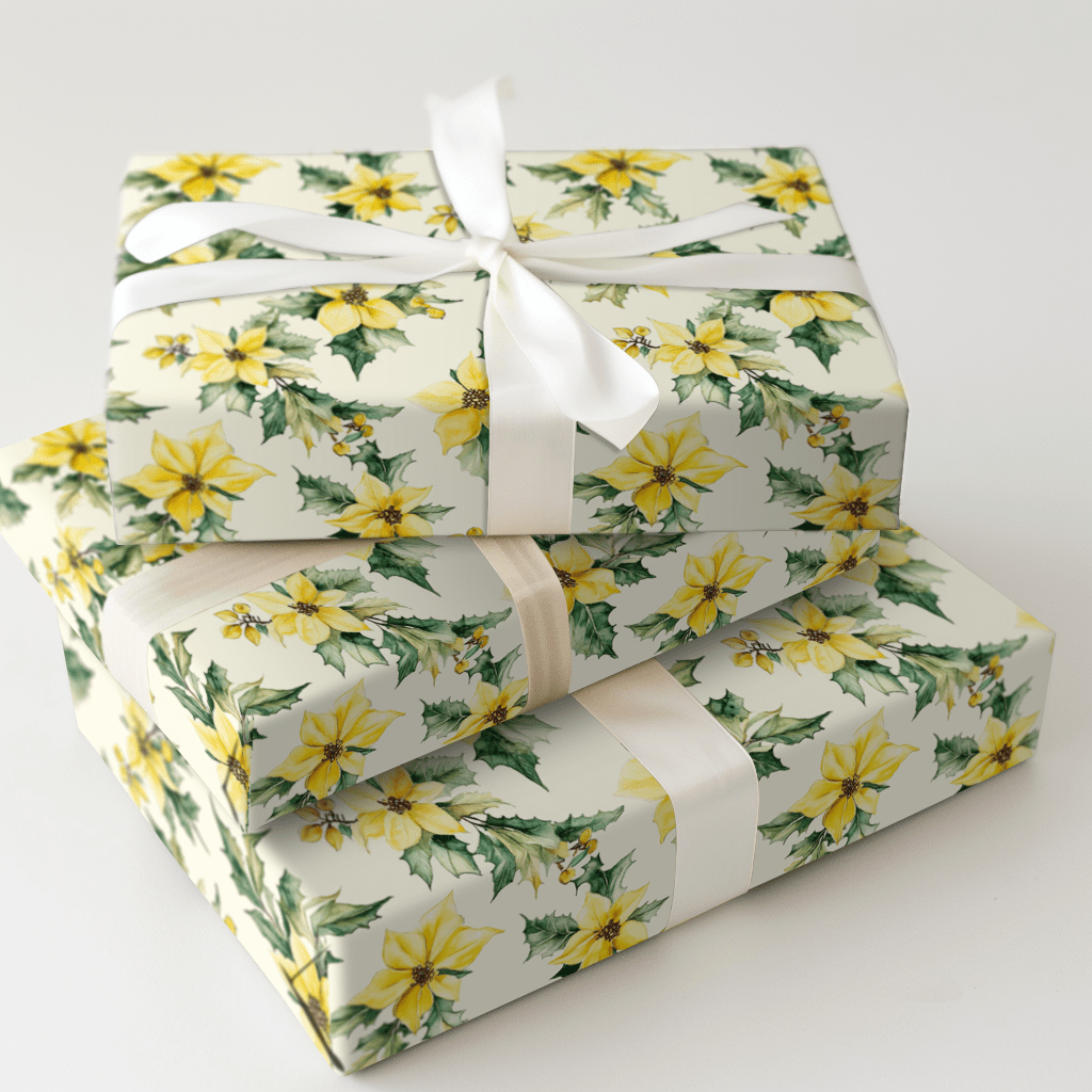 Poinsettia Glow - Wrapping Paper - Aspen & Arlo