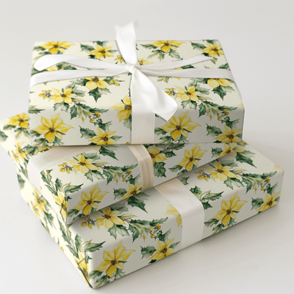 Poinsettia Glow - Wrapping Paper - Aspen & Arlo