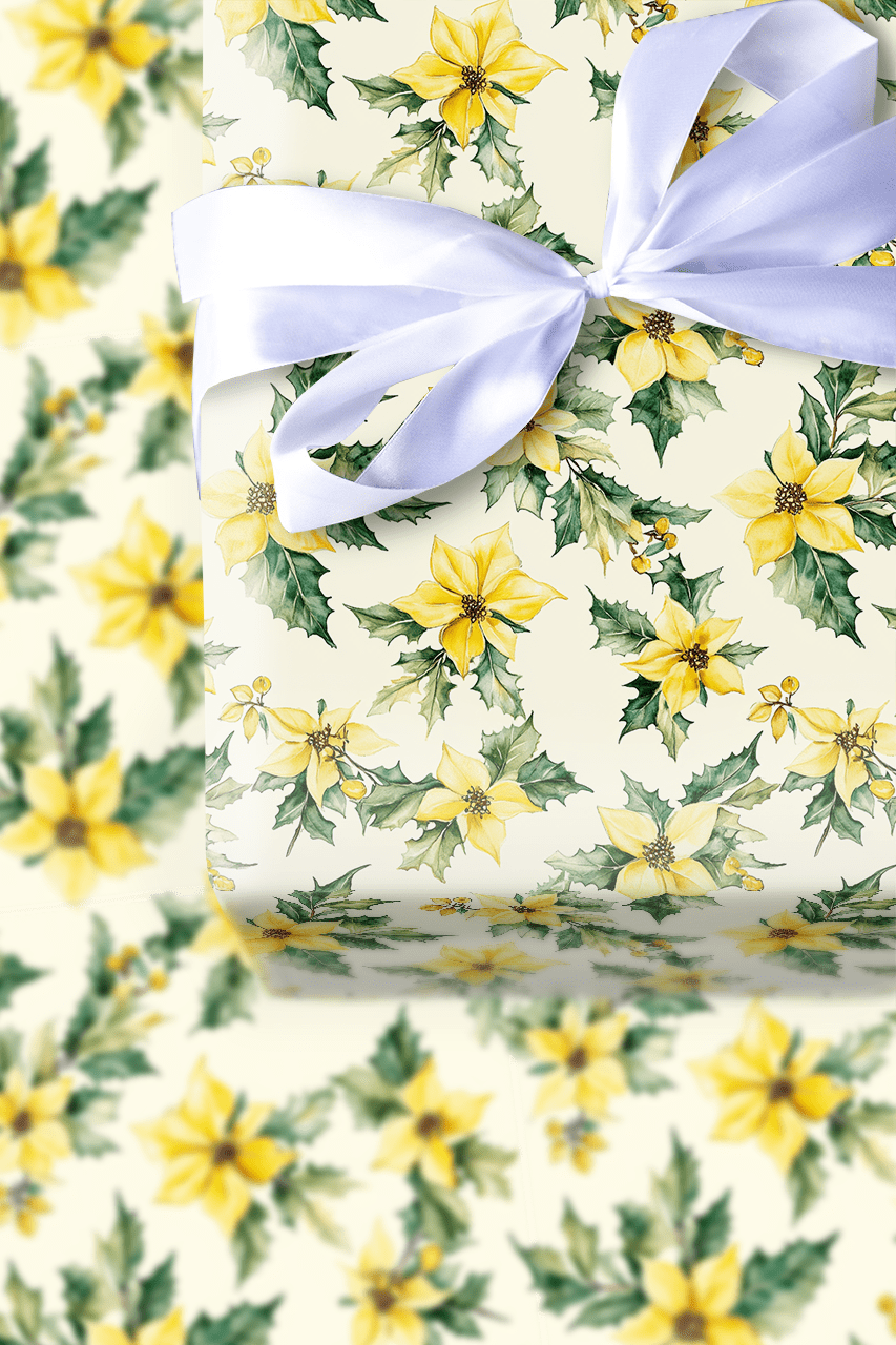 Poinsettia Glow - Wrapping Paper - Aspen & Arlo