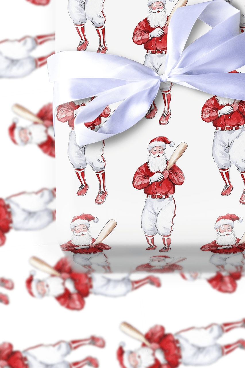 Batting Claus - Wrapping Paper - Aspen & Arlo