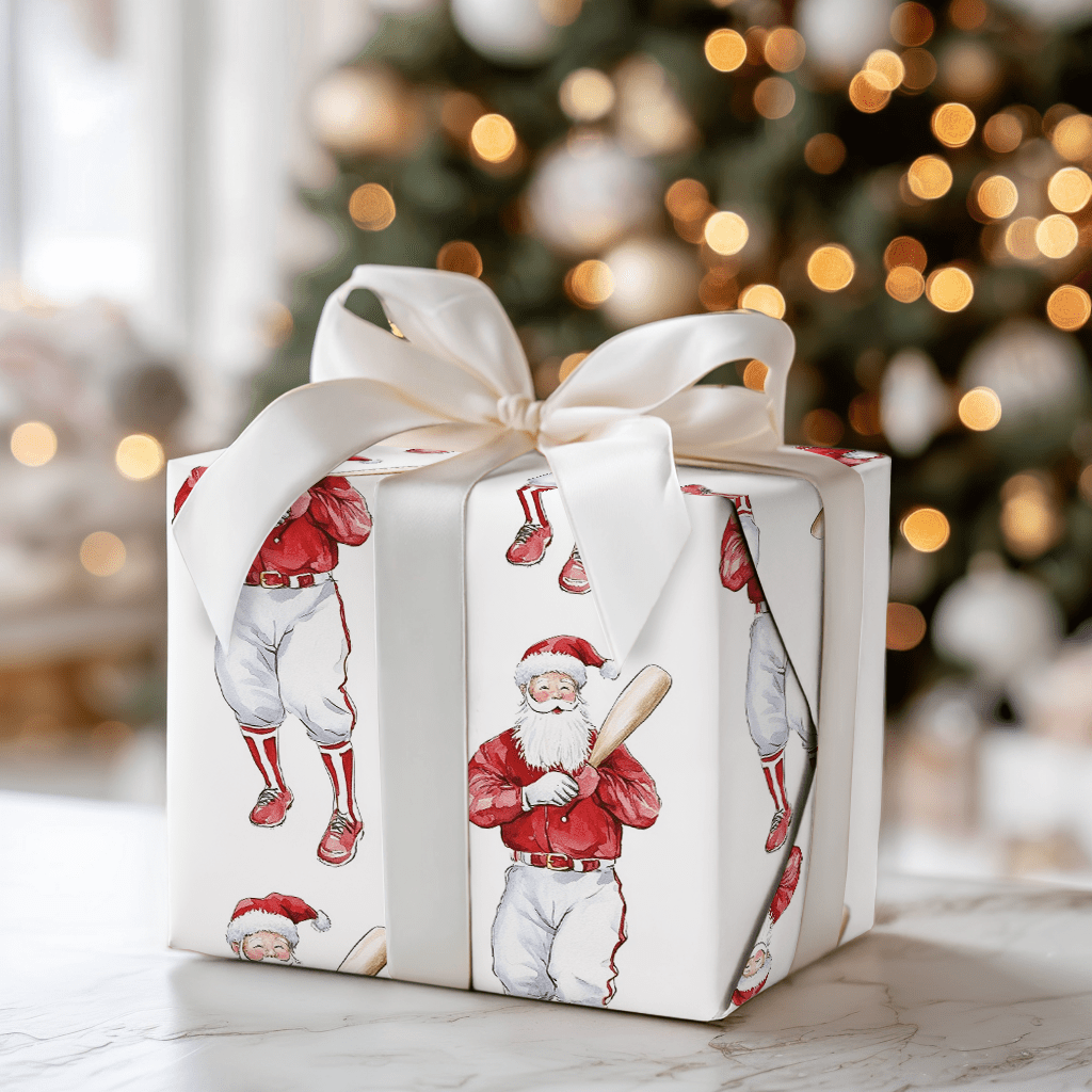 Batting Claus - Wrapping Paper - Aspen & Arlo
